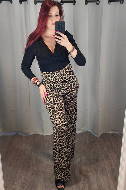 Pantalone Animalier Strass