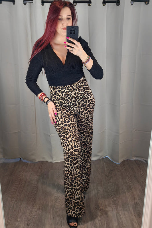 Pantalone Animalier Strass